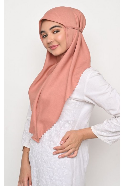 Bergo Sameera Hijab Instant Lasercut Old Rose